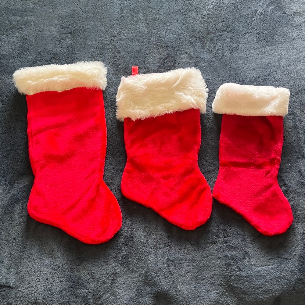 Three Christmas stockings